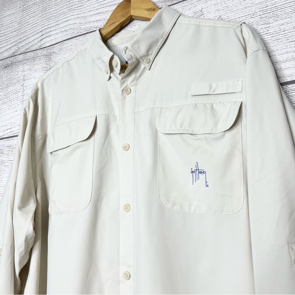 Guy Harvey Men’s Button Down Shirt Long Roll Tab Sleeves Size XL - Picture 3 of 16